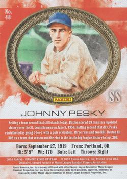 2018 Panini Diamond Kings - Framed Brown #48 Johnny Pesky Back