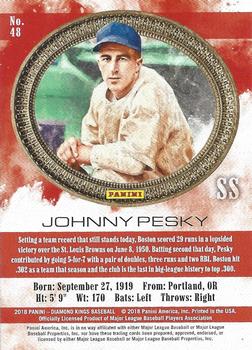 2018 Panini Diamond Kings - Framed Gray #48 Johnny Pesky Back