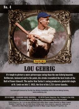 2018 Panini Diamond Kings - Framed Red #4 Lou Gehrig Back