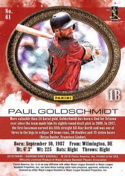 2018 Panini Diamond Kings - Framed Red #61 Paul Goldschmidt Back