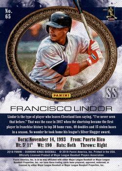 2018 Panini Diamond Kings - Framed Red #65 Francisco Lindor Back