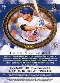 2018 Panini Diamond Kings - Framed Red #71 Corey Seager Back