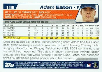 2004 Topps #119 Adam Eaton Back