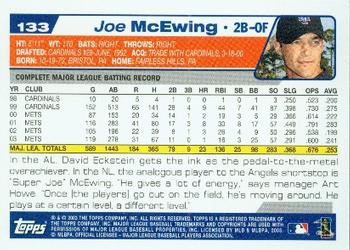 2004 Topps #133 Joe McEwing Back