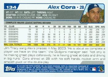 2004 Topps #134 Alex Cora Back