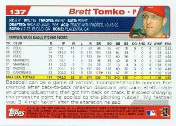 2004 Topps #137 Brett Tomko Back