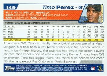 2004 Topps #149 Timo Perez Back