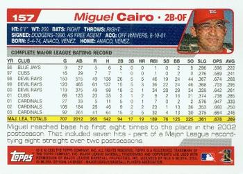 2004 Topps #157 Miguel Cairo Back