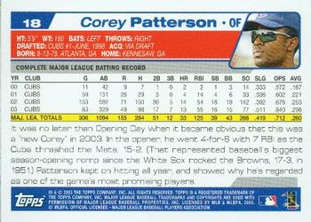 2004 Topps #18 Corey Patterson Back