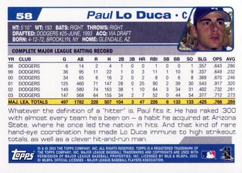 2004 Topps #58 Paul Lo Duca Back