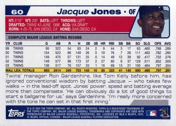 2004 Topps #60 Jacque Jones Back