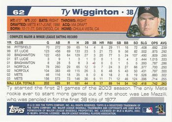 2004 Topps #62 Ty Wigginton Back