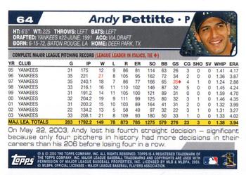 2004 Topps #64 Andy Pettitte Back