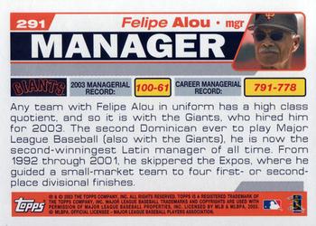 2004 Topps #291 Felipe Alou Back