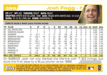 2004 Topps #385 Josh Fogg Back