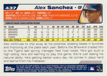 2004 Topps #437 Alex Sanchez Back