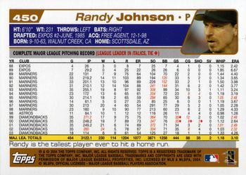 2004 Topps #450 Randy Johnson Back