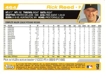 2004 Topps #464 Rick Reed Back