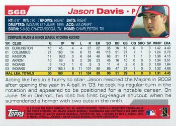 2004 Topps #568 Jason Davis Back