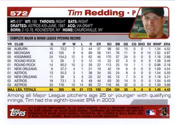 2004 Topps #572 Tim Redding Back