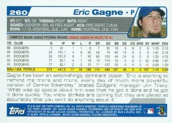 2004 Topps #260 Eric Gagne Back