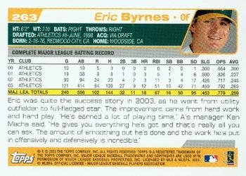 2004 Topps #263 Eric Byrnes Back