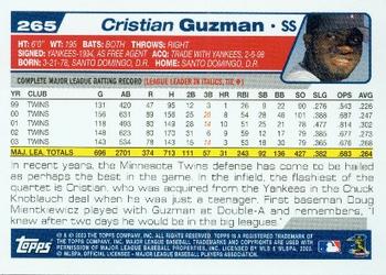 2004 Topps #265 Cristian Guzman Back