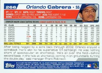 2004 Topps #266 Orlando Cabrera Back