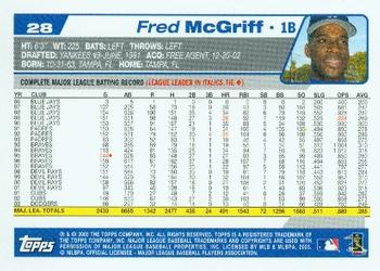 2004 Topps #28 Fred McGriff Back