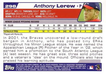2004 Topps #298 Anthony Lerew Back
