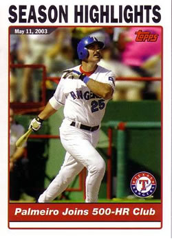 2004 Topps #334 Palmeiro Joins 500-HR Club Front