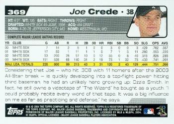 2004 Topps #369 Joe Crede Back