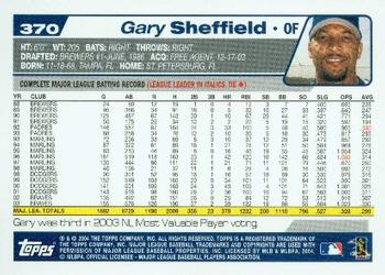2004 Topps #370 Gary Sheffield Back