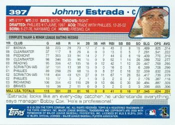 2004 Topps #397 Johnny Estrada Back