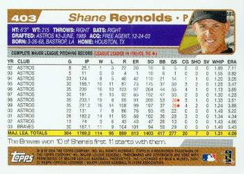 2004 Topps #403 Shane Reynolds Back