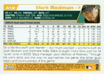 2004 Topps #412 Mark Redman Back