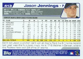 2004 Topps #413 Jason Jennings Back