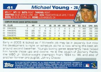 2004 Topps #41 Michael Young Back