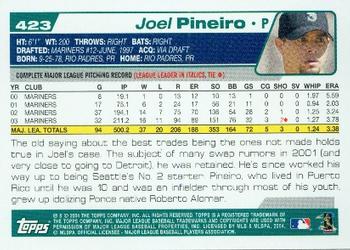 2004 Topps #423 Joel Pineiro Back