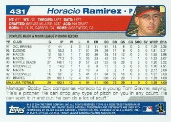 2004 Topps #431 Horacio Ramirez Back