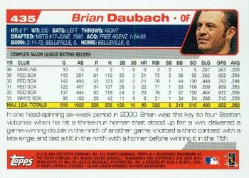 2004 Topps #435 Brian Daubach Back