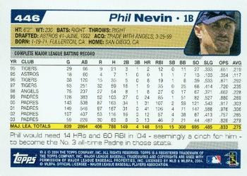 2004 Topps #446 Phil Nevin Back