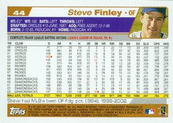 2004 Topps #44 Steve Finley Back