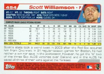 2004 Topps #454 Scott Williamson Back