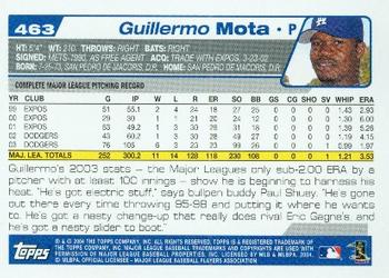 2004 Topps #463 Guillermo Mota Back