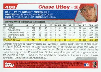 2004 Topps #468 Chase Utley Back