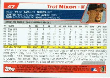 2004 Topps #47 Trot Nixon Back