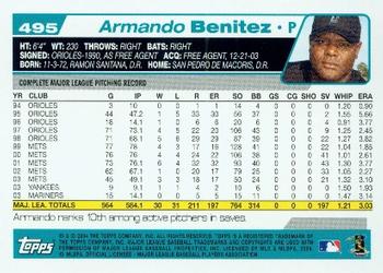 2004 Topps #495 Armando Benitez Back