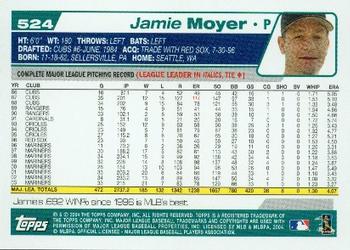 2004 Topps #524 Jamie Moyer Back