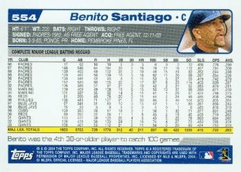 2004 Topps #554 Benito Santiago Back